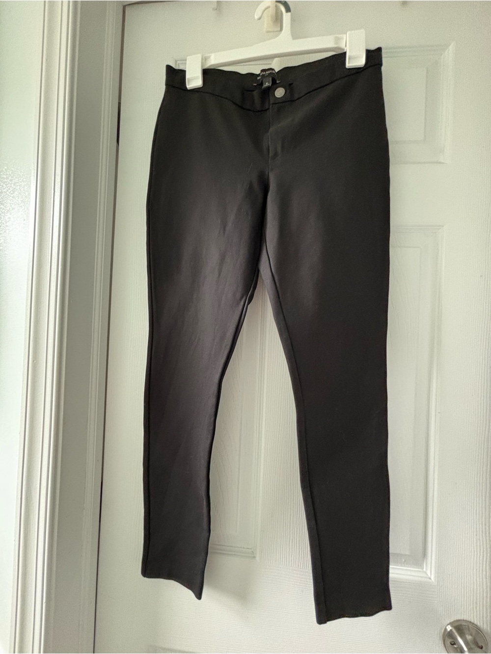 Banana Republic Black Straight-Leg stretch Women's Pants